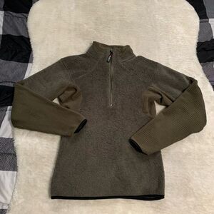 cabelas Mens 1/4 Green Pullover‎ Small Sweater fleece Hunting Outdoors